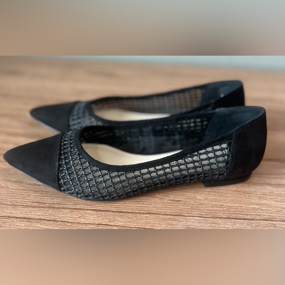 JESSICA SIMPSON BLACK SLEEK SEXY CHIVESY FLAT SIZE 8M - Picture 4 of 7